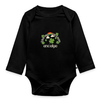 Kiss Me - St. Patrick's Day Antalya - Organic Longsleeve Baby Bodysuit - black - Front