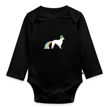 Chien de Saint-Patrick - Borzoi - Body Bébé bio manches longues - noir - Devant