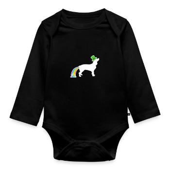 St. Patricks Hund - Boykin Spaniel - Baby Bio-Langarm-Body - Schwarz - Vorne
