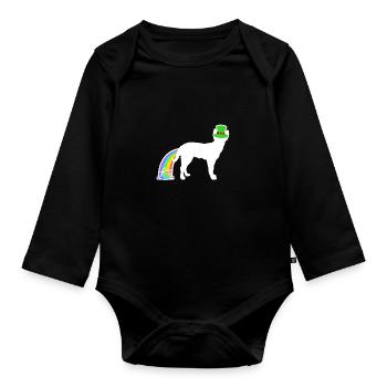 Chien de Saint-Patrick - Mudi - Body Bébé bio manches longues - noir - Devant