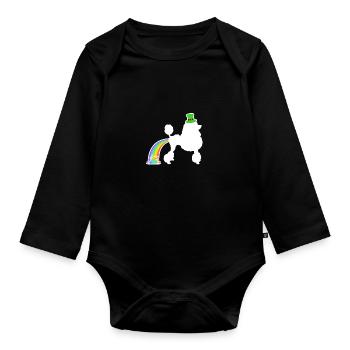St. Patrick’s Dog - Caniche - Body Bébé bio manches longues - noir - Devant