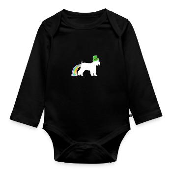 Chien de Saint-Patrick - Schnauzer - Body Bébé bio manches longues - noir - Devant