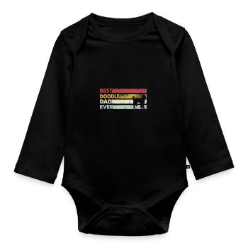 Best Dad Ever - Doodle - Organic Longsleeve Baby Bodysuit - black - Front