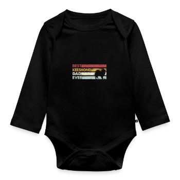 Best Dad Ever - Keeshond - Organic Longsleeve Baby Bodysuit - black - Front