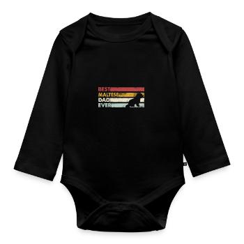 Meilleur père de tous les temps - Maltais - Body Bébé bio manches longues - noir - Devant