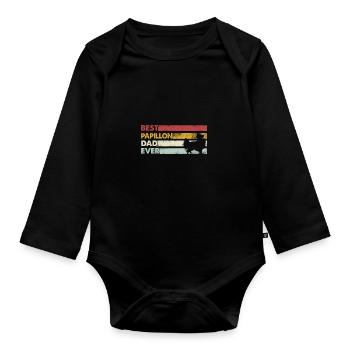 Bester Vater Aller Zeiten - Papillon - Baby Bio-Langarm-Body - Schwarz - Vorne