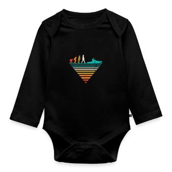 Human Evolution - Vintage Boating - Organic Longsleeve Baby Bodysuit - black - Front