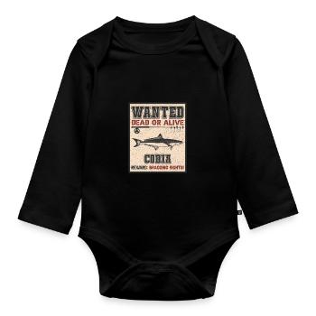 Gesuchter Fisch - Cobia Fishing - Baby Bio-Langarm-Body - Schwarz - Vorne