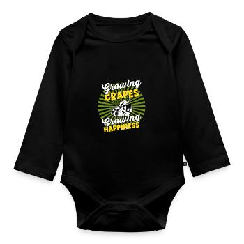 Wachsende Ernte - Landwirternte Traube - Baby Bio-Langarm-Body - Schwarz - Vorne