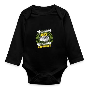 Wachsende Ernte - Farmer Harvest Heu - Baby Bio-Langarm-Body - Schwarz - Vorne