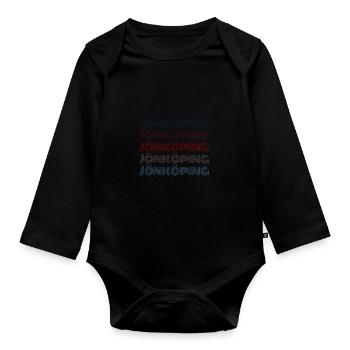 Vintage Sweden Town - Retro Jönköping - Body Bébé bio manches longues - noir - Devant