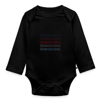 Vintage Spain City - Retro Barcelona - Body Bébé bio manches longues - noir - Devant