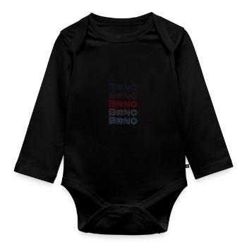Vintage Czech Republic Stadt - Retro Brno - Baby Bio-Langarm-Body - Schwarz - Vorne