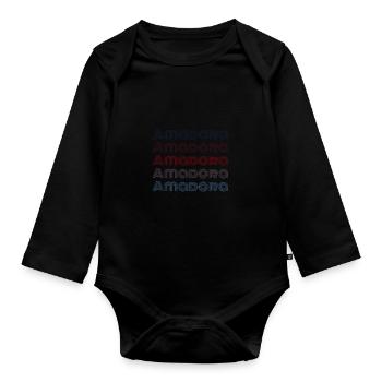 Vintage Portugal Stadt - Retro Amadora - Baby Bio-Langarm-Body - Schwarz - Vorne