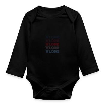 Vintage Albania Town - Retro Vlore - Body Bébé bio manches longues - noir - Devant