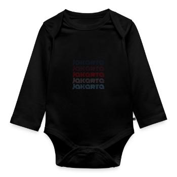 Vintage Indonesia City - Retro Jakarta - Body Bébé bio manches longues - noir - Devant