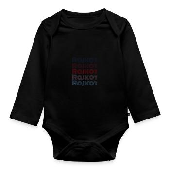 Vintage India City - Rétro Rajkot - Body Bébé bio manches longues - noir - Devant
