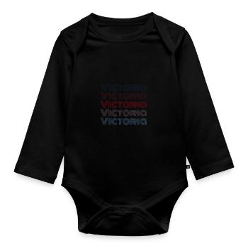 Vintage Grenada City - Retro Victoria - Organic Longsleeve Baby Bodysuit - black - Front