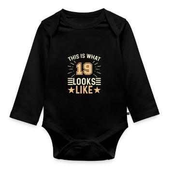 Sieht Aus Wie - 19 Jahre Alter 19. Geburtstag - Baby Bio-Langarm-Body - Schwarz - Vorne