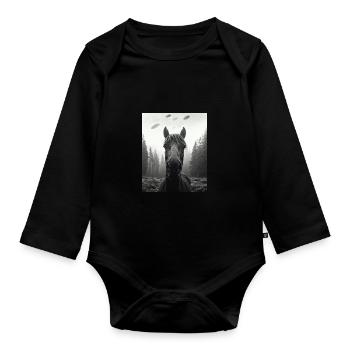 aliHorse - Alien Selfie Belgian UFO - Organic Longsleeve Baby Bodysuit - black - Front