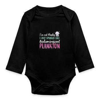 Bioluminescent Plankton - Marine Animal - Organic Longsleeve Baby Bodysuit - black - Front