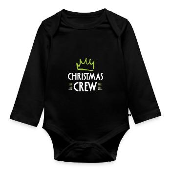 Christmas Crew - Baby Bio-Langarm-Body - Schwarz - Vorne