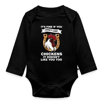 Hühnerhaltung Tierhaltung Geschenk - Baby Bio-Langarm-Body - Schwarz - Vorne