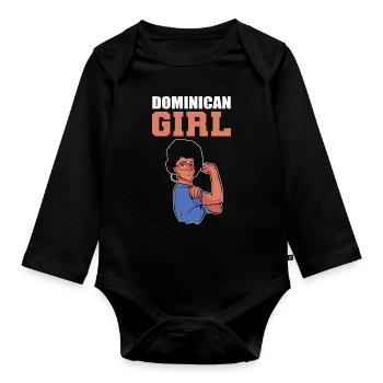 Afro Latina - Organic Longsleeve Baby Bodysuit - black - Front