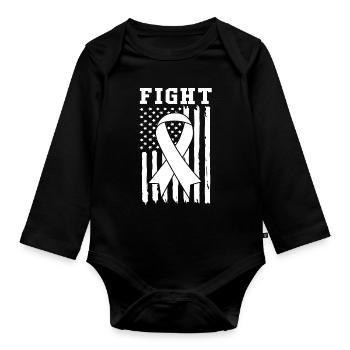 lung cancer - Organic Longsleeve Baby Bodysuit - black - Front