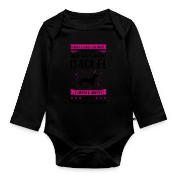 Dackel Hund Dachshund Geschenk - Baby Bio-Langarm-Body - Schwarz - Vorne