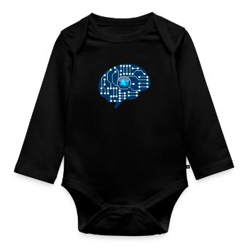 Artificial intelligence - Organic Longsleeve Baby Bodysuit - black - Front
