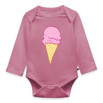 ice creme - Baby Bio-Langarm-Body - Mauve - Vorne