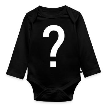 Question mark question sign gift idea design - Organic Longsleeve Baby Bodysuit - black - Front