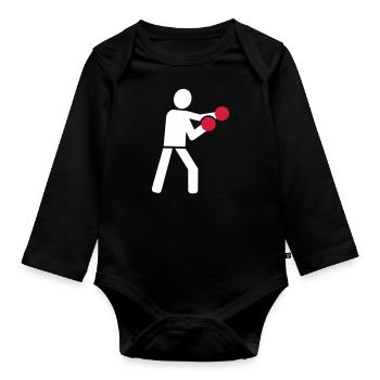 Boxen - Baby Bio-Langarm-Body - Schwarz - Vorne