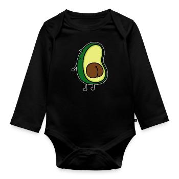 Avocado - Baby Bio-Langarm-Body - Schwarz - Vorne