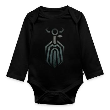 Odin God Asgard Nordique Viking Pagan Viking - Body Bébé bio manches longues - noir - Devant