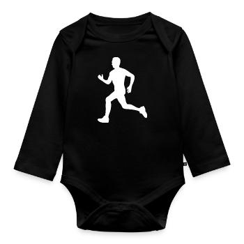 Gym Sport sport de musculation - Body Bébé bio manches longues - noir - Devant