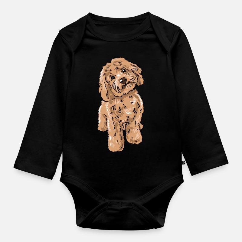 Cockapoo Hund - Baby Bio-Langarm-Body - Schwarz