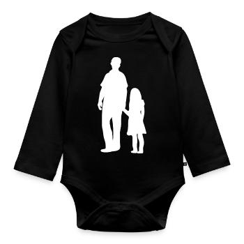 Father Daughter Family - Organic Longsleeve Baby Bodysuit - black - Front