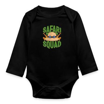 Safari Squad Africa Safari Holiday - Organic Longsleeve Baby Bodysuit - black - Front