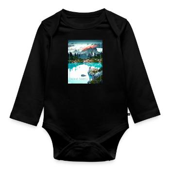 Lago di Sorapiss,Dolomites,lake,landscape - Organic Longsleeve Baby Bodysuit - black - Front