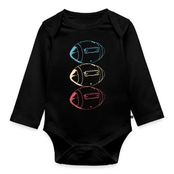 American Football American Vector Pride - Organic Longsleeve Baby Bodysuit - black - Front