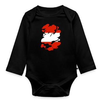 Drapeau de l’Autriche Drapeau autrichien AT - Body Bébé bio manches longues - noir - Devant