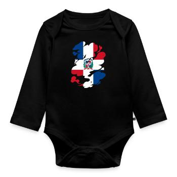 Dominican Republic Flag Dom Rep Flag Trip - Organic Longsleeve Baby Bodysuit - black - Front