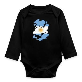 Argentina Flag South America Argentine Flag - Organic Longsleeve Baby Bodysuit - black - Front