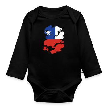 Chile Flag South America Chilean Flag Vintage - Organic Longsleeve Baby Bodysuit - black - Front