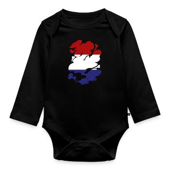 Pays-Bas Drapeau Hollande Drapeau néerlandais - Body Bébé bio manches longues - noir - Devant
