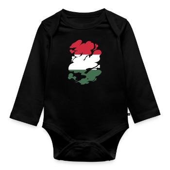 Hungary Flag Hungarian Flag Balaton Hungary - Organic Longsleeve Baby Bodysuit - black - Front