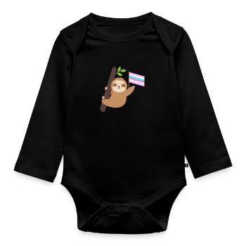 Mois de la fierté Bigender Paresseux Tropical Animal LGBT - Body Bébé bio manches longues - noir - Devant