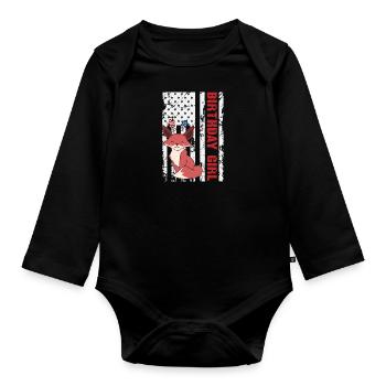 Fox America 4 juillet Independence Birthday Girl - Body Bébé bio manches longues - noir - Devant